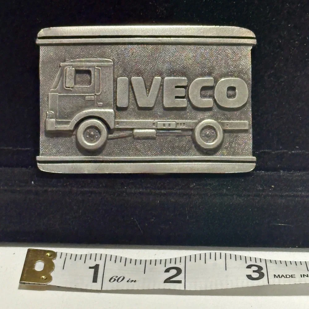 Vintage IVECO Semi Truck Tractor Trailer Advertising Belt Buckle 1984 Limited Ed